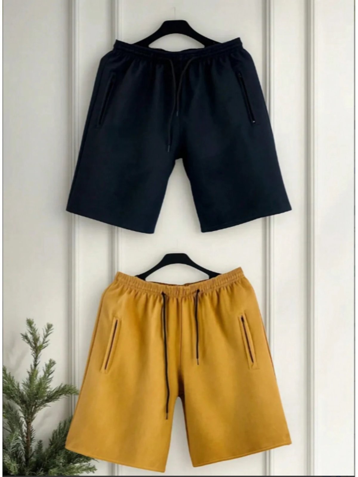 KIT 2 bermudas moletom masculino 2 bolsos lateral com ziper