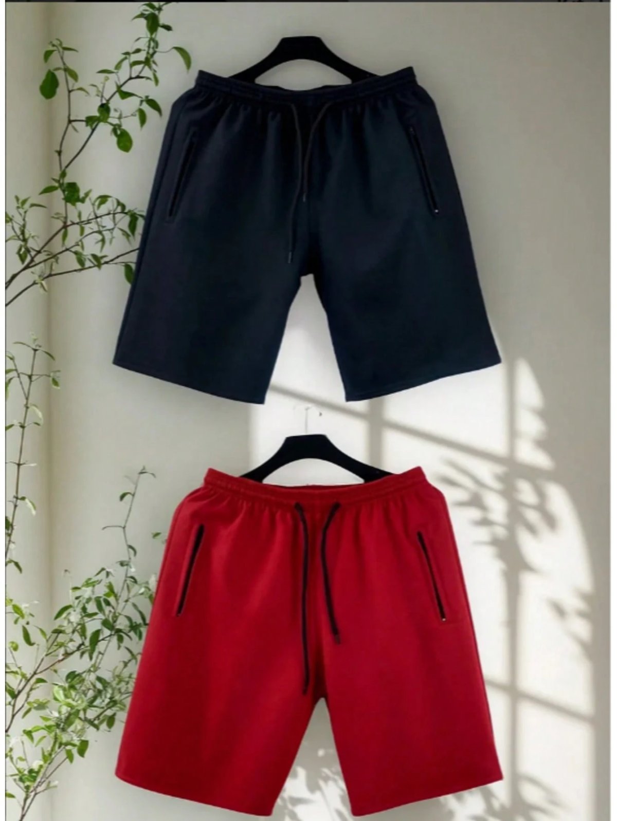 KIT 2 bermudas moletom masculino 2 bolsos lateral com ziper