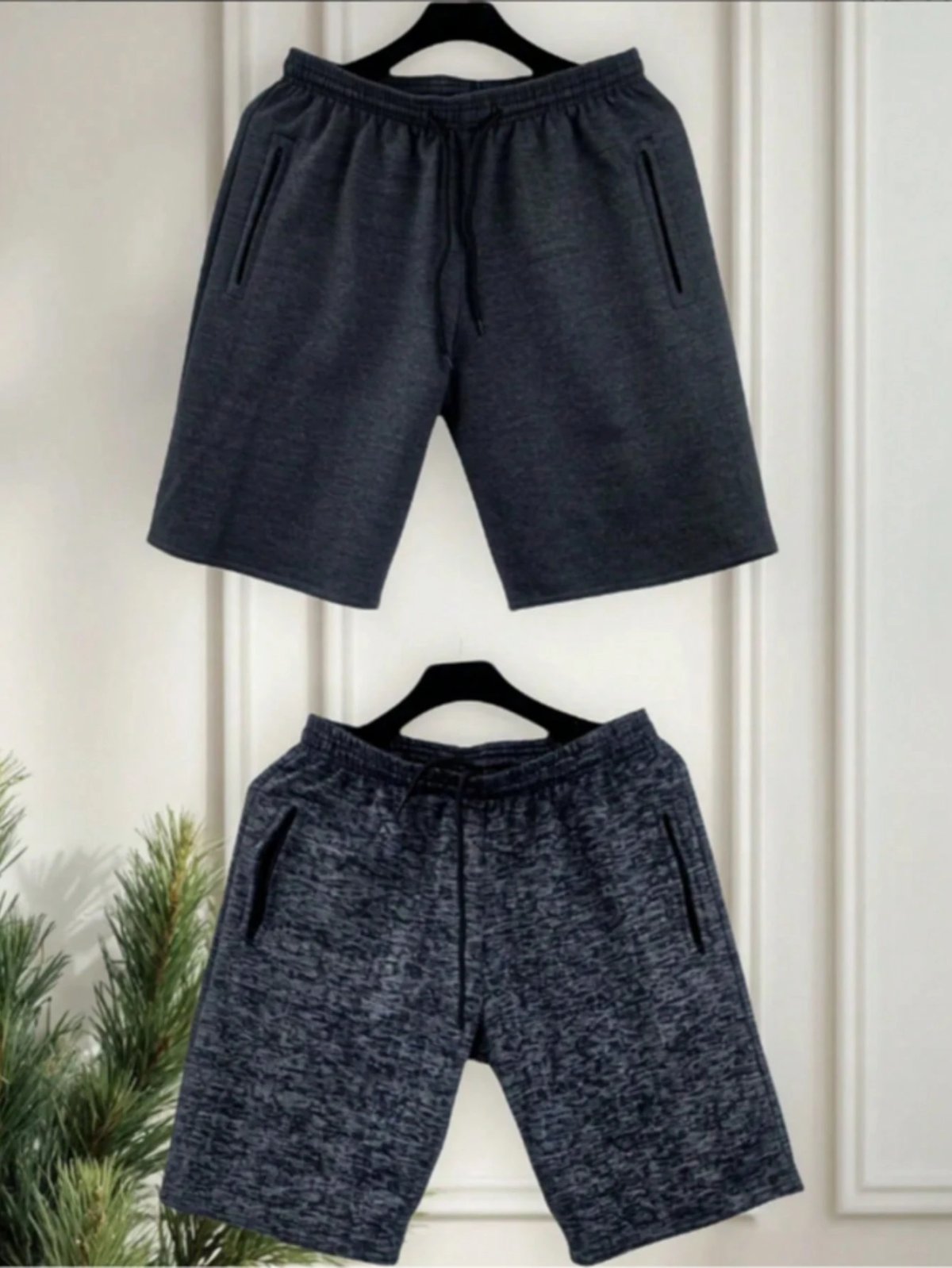 KIT 2 bermudas moletom masculino 2 bolsos lateral com ziper