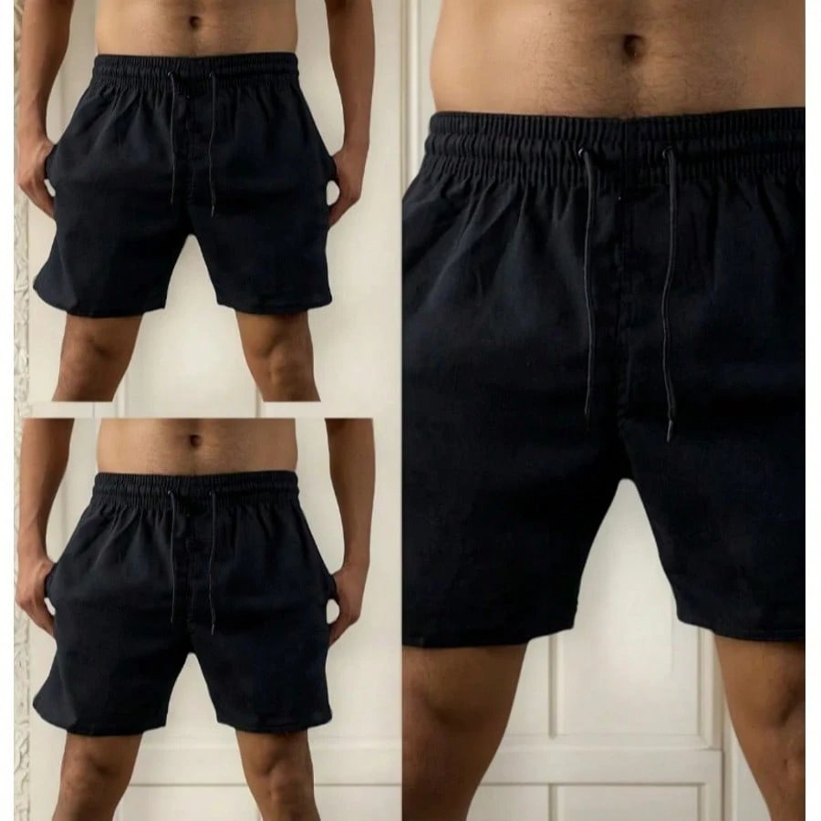KIT 3 short bermudas masculino de LINHO PREMIUM com 2 bolsos pra usa dia dia conforto